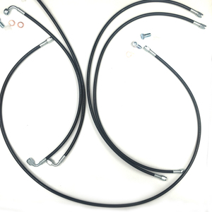 Línea de manguera de freno delantera izquierda trenzada de acero inoxidable 304-3AN Sistema de freno de chasis de coche de carreras Mangueras de freno de rendimiento automático - Product Image 2