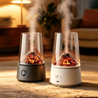Diffuseur d'huiles essentielles 3D en forme de volcan de lave, 2000 mAh, diffuseur d'aromathérapie portable, humidificateur d'air avec lumière nocturne pour la décoration de la maison