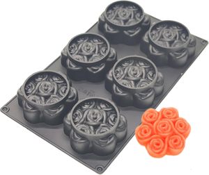 6 Cavity Flower Shape Cake Maker LFGB Platinum Non Stick BPA Free Silicone Mousse Cake Molds - Product Image 3