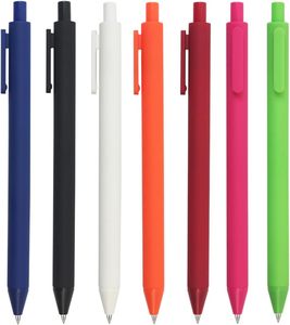 Wholesale Best Bulk Plastic Cheap Multicolored Rubber Coated Ballpoint <b>Pens</b> With OEM Custom Printed Logo for Stationery - Product Image 1