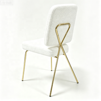Chaises de mariage en velours blanc, équipement de décoration pour événements, acier inoxydable