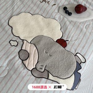 Elephant Diary Cotton Quilt Set 4-Piece Summer Cooling Bedding For Kids With Applique Embroidery - Product Image 1