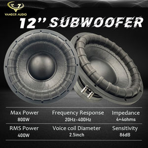 エントリーレベル800W2.5インチブラックグルーデュアルコイル44オームスチールバスケット12インチサブウーファースピーカーカートラックモーターオーディオスピーカー用 - Product Image 2