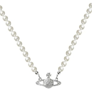 Collier de luxe Empress Dowager Vivienne Cyber Classic avec diamants et perles légères, chaîne de clavicule en satin, pendentif haute couture pour femme - Product Image 4