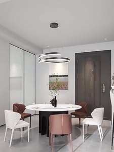 Luxury Aluminum Brushed Rectangular Pendant <strong>Light</strong> Chandelier AC Power for Hotel Living Room Villa Stairs Multiring Gold Design - Product Image 5