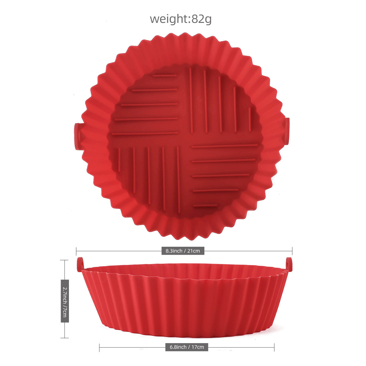 Bol en silicone pour friteuse à air - grand [17*5,5 cm] - 83 g rouge