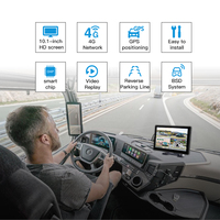 4 Kanallı 10.1 inç IPS AHD Kör Nokta Tespit Sistemi 4G GPS Uzaktan İzleme Kamyon Otobüs - 1 Yıl Garanti