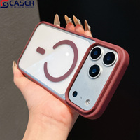 Disponible en Varios Colores, Funda Magnética Transparente para Carga Inalámbrica para 14-18, Carcasa de Teléfono con Borde Suave Acrílico y Cobertura Total