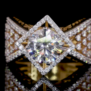 Regal Spark Lab Anillo de diamantes Corte redondo Halo Ajuste 14K 18K Oro - Product Image 3