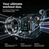 Dispositivos Electrónicos al por Mayor, Reloj Inteligente con Monitor de Salud, Deporte y Sueño, Resistente al Agua IP68 5ATM, Anillos Inteligentes