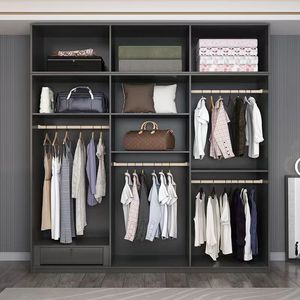 Armoire Moderne Simple et Luxueuse en <span class=keywords><strong>Bois</strong></span> pour Appartement, Combinaison Table à Manger, Chambre et Coiffeuse, Grande Armoire à Cinq/Six <span class=keywords><strong>Portes</strong></span> - Product Image 2