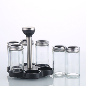 Bottiglie in Vetro per Condimenti 100 Ml Barattoli per Spezie con Portaspezie Girevole Organizzatore Rotante - Product Image 6