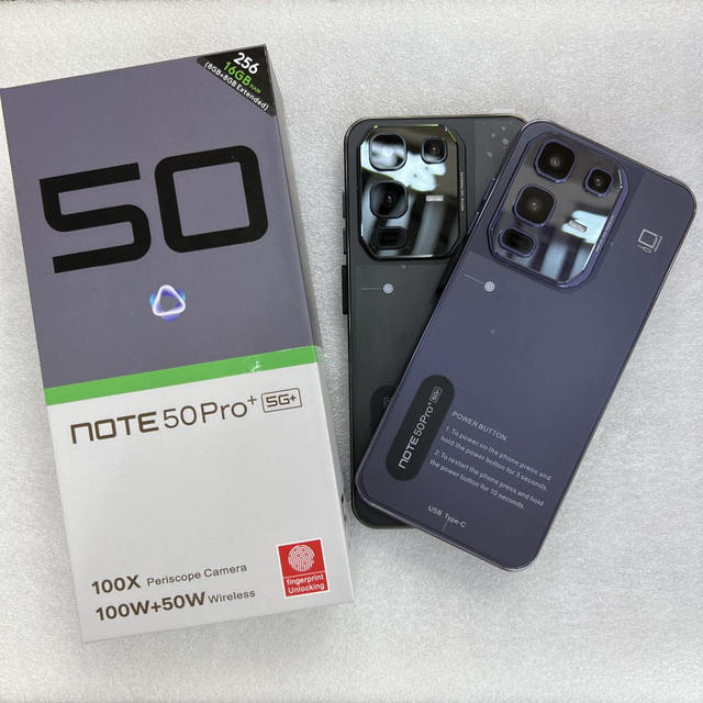 Note 50 Pro 5G Smartphone Deca Core CDMA 120Hz OLED 2K Display 48MP Front + 108MP Rear Camera Snapdragon 800 Series 8000mAh+