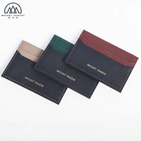 Dompet Kartu Bisnis Minimalis Tipis Anti-RFID Kulit Mewah Modis dengan Logo Cetak Kustom