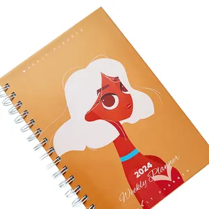 2024 2025 Diario de encuadernación en espiral personalizado Planificador semanal Cuaderno Impresión personalizada