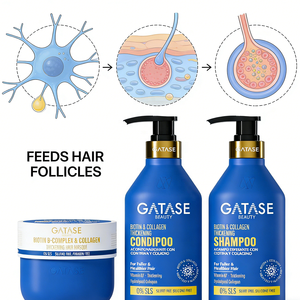 GATASE Set de Champú y Acondicionador 2 en 1 con Aminoácidos de Queratina Orgánica Sin Sulfatos <span class=keywords><strong>para</strong></span> <span class=keywords><strong>Engrosar</strong></span> <span class=keywords><strong>el</strong></span> <span class=keywords><strong>Cabello</strong></span>, Estimular <span class=keywords><strong>el</strong></span> Crecimiento y Combatir la Caspa - Product Image 4