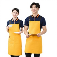 Tablier en toile imperméable personnalisé avec logo en relief, unisexe, pour barman, hôtellerie, restauration, pâtisserie, durable, résistant aux taches, vêtements de travail