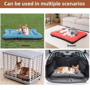 Cama cómoda de invierno de pana de Color sólido para mascotas, alfombrilla moderna para perros y gatos con cremallera antideslizante, función lavable extraíble, embalaje de cartón - Product Image 3