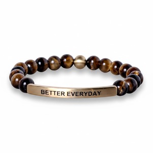 Customized Natural Stone <b>Beads</b> Adjustable <b>Bracelet</b> Hot Selling Laser Engraved bar chain tiger Eyes Stone <b>Beads</b> <b>Bracelet</b> - Product Image 1