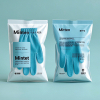 Transparent avant personnalisé imprimé étanchéité 3 côté joint fenêtre refermable gant pochette Ziplock exfoliant mitaine mitaine sac d'emballage