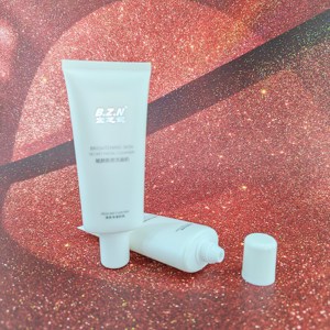 Envase cosmético personalizado para limpiador facial iluminador de la piel, tubo ovalado de plástico HDPE vacío con tapa de rosca para lavado facial - Product Image 6