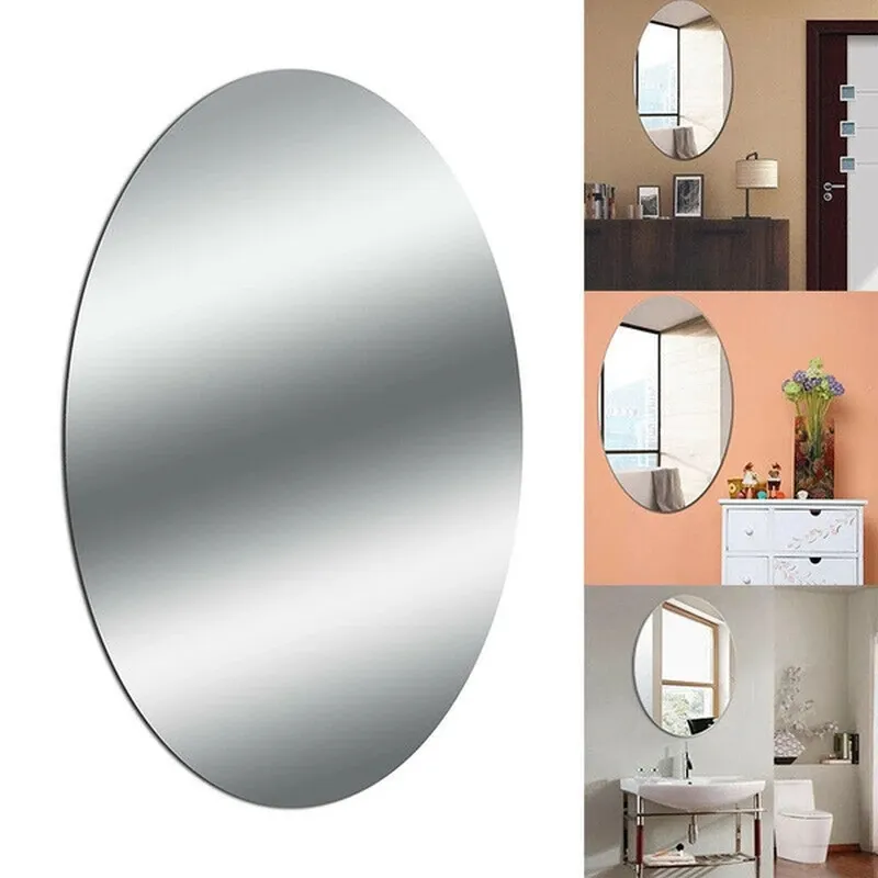 Abnehmbare selbstklebende acryl-Wandanhänger für Spiegel oval Schlafzimmer Wohnzimmer Badezimmer Dekoration haftende Spiegel-Wandanhänger