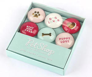 Set hadiah promosi magnet kubah kaca 3D desain Anda dicetak kaca kristal 6 buah Per Set kotak hadiah elegan Medium termasuk - Product Image 2