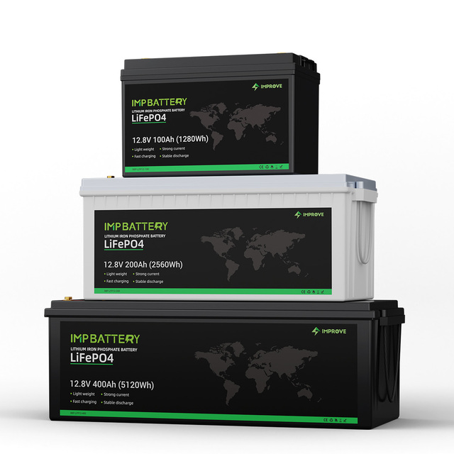 IMPROVE 12V 100Ah 120Ah 200Ah LiFePo4 LiFePO4 Lithium Ion Battery Pack for  Solar Energy System/RV/Marine