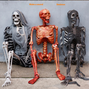 Decorazione Halloween Teschio Scheletro Simulato, Oggetto di Scena Horror da Appendere per Escape Room, Casa Stregata, Bar - Modello 1010 - Product Image 4
