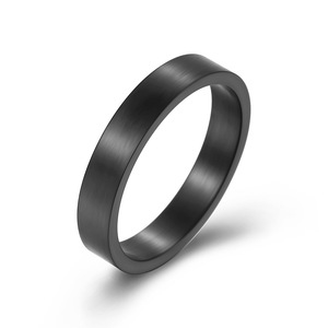 Titanium Steel <b>Ring</b> 4mm Matte Brushed Finish Unisex Jewelry Gift - Product Image 5