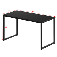 Bureau d'angle moderne en bois et acier, gain de place, pour salon et bureau à domicile, noir - Prix de gros