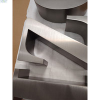 Lettres 3D personnalisées en argent poli et en acier inoxydable brossé, profondeur 4 pouces, enseigne 3D géante double face pour la décoration