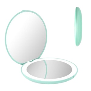 Customized Light up Travel <b>Compact</b> Mirrors Small Led 10X Magnifying <b>Makeup</b> Mirror for Women Girls Floral Tea Party Favors - Product Image 1