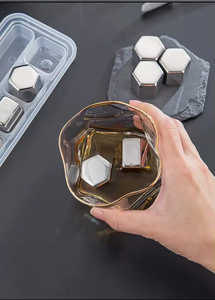 Cubitos <span class=keywords><strong>de</strong></span> Hielo para Enfriar Vino, <span class=keywords><strong>de</strong></span> Acero Inoxidable, con Logotipo Personalizado, Grado Alimenticio, Color Oro y Plata, Cuadrados, para Whisky, para la Cerveza Abbey's <span class=keywords><strong>de</strong></span> España - Product Image 3