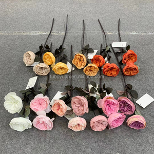 ดอกกุหลาบปลอมก้านเดี่ยวสีแดง ขาว ชมพู ดำ สำหรับตกแต่งบ้าน งานแต่งงาน สีฟ้า สีม่วง ดอกไม้ประดิษฐ์จากผ้าไหมเทียม จำหน่ายจำนวนมาก - Product Image 6