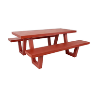 Ensemble table et chaises modernes en aluminium pour extérieur – Mobilier durable pour parcs, jardins, balcons, cours, places publiques, pique-niques et hôtels