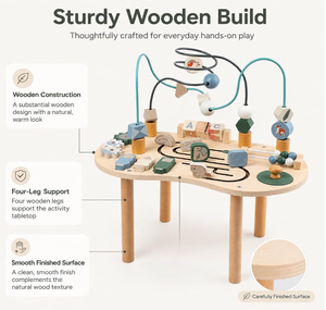 Table d'activités <span class=keywords><strong>en</strong></span> <span class=keywords><strong>bois</strong></span> <span class=keywords><strong>pour</strong></span> tout-petits, table sensorielle Montessori 7-<span class=keywords><strong>en</strong></span>-1, centre d'activités <span class=keywords><strong>pour</strong></span> bébé - Product Image 5