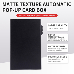 Portefeuille personnalisé à impression laser mince et gravée <span class=keywords><strong>Porte</strong></span>-cartes pour hommes <span class=keywords><strong>Porte</strong></span>-cartes de crédit Smart Pop up en métal et aluminium - Product Image 2