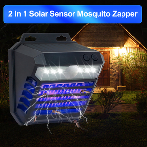 Ngoài trời cảm biến chuyển động Led năng lượng mặt trời <span class=keywords><strong>Bug</strong></span> Zapper hiệu quả UV muỗi Killer Tường Đèn Điện côn trùng Fly Zapper - Product Image 2