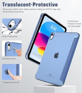 Étui intelligent de luxe à trois volets compatible avec iPad 10e génération 10,9 pouces <span class=keywords><strong>2022</strong></span> avec support pour stylet et fonction de réveil/veille automatique - Product Image 2