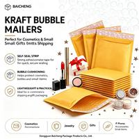 Sac à bulles en papier kraft jaune, taille personnalisable, impression personnalisée, respectueux de l'environnement, antichoc, emballage pour transport express