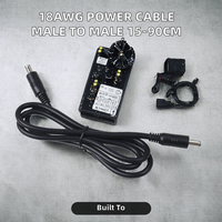 Kabel Ekstensi Daya Charger DC 12V 5ft DC5.5 2.1 dengan Jack DC 2.5*5.5 Male & Jack IEC Female untuk Kamera CCTV