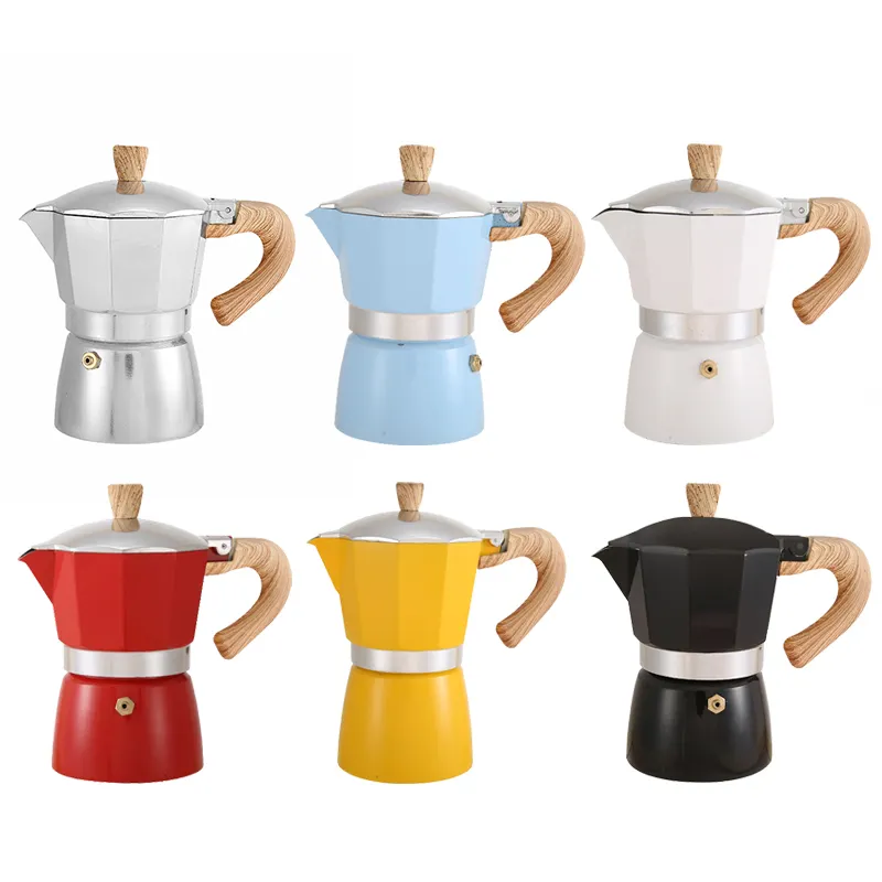 150/300ML italienischer Stil Moka-Topf Kaffee-Röster Mahlgeräte Aluminiumlegierung Kaffee-Topf