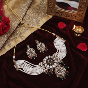 Gold Plated Pota Stone and <b>Beads</b> Necklace <b>Set</b> 10574091 Fine Jewelry Collection - Product Image 3