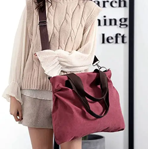 Women's Large Canvas Vintage Shoulder Bag Hobo Daily Purse Large Tote Top Handle Shopper Handbag Bag