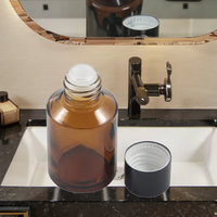 Flacon en verre ambré de luxe 15 ml pour soins de la peau, diffuseur vide, tonique avec bouchon à vis, crème pour le visage, disponible en tailles 30 ml/60 ml/125 ml/200 ml