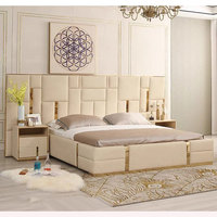 Lit en tissu technologique importé de luxe, lit de mariage moderne de style nordique, 180x200cm, mobilier de chambre principale de luxe léger