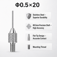 Sonde à pointe plate en carbure de tungstène SD0.5X10mm, filetage M2.5, pièce de rechange pour stylet de mesure d'indicateur de précision pour micromètre