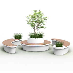 Y815 set da tavolo da banco a forma di luna mobili di lusso personalizzati di alta qualità decorazione vaso di fiori sedia da banco per arte pubblica commerciale - Product Image 1