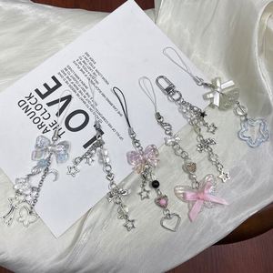 Breloques de téléphone portable Y2K, cordon perlé, pendentifs mignons, porte-monnaie, porte-clés papillon et cœur en cristal - Product Image 3